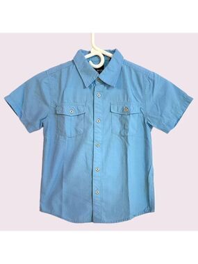 Micros Boys Button Down Shirt Large Short Sleeve